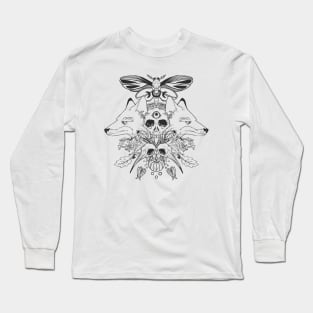 Fox, Autumn Leaves, Moths, Death, And Hummingbird Skulls Long Sleeve T-Shirt